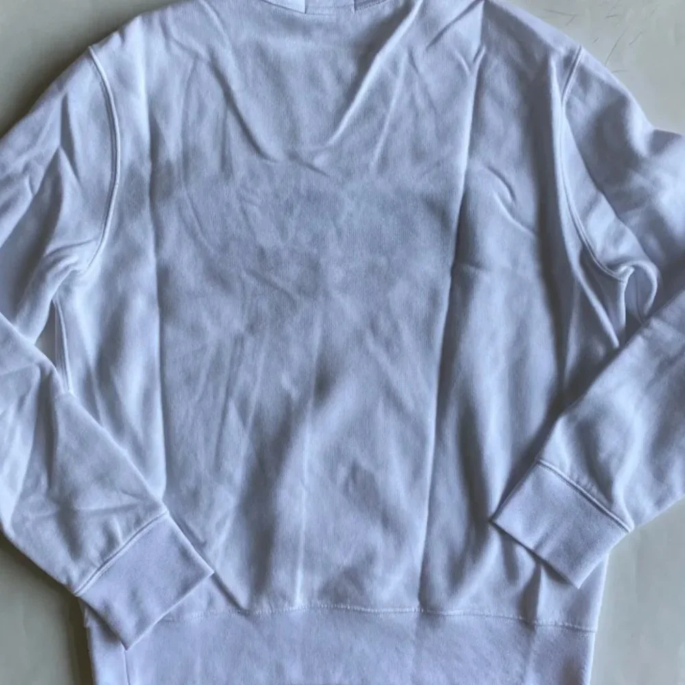 Polo Ralph Lauren Polo Logo Americana Crewneck Fleece Pullover Sweatshirt White